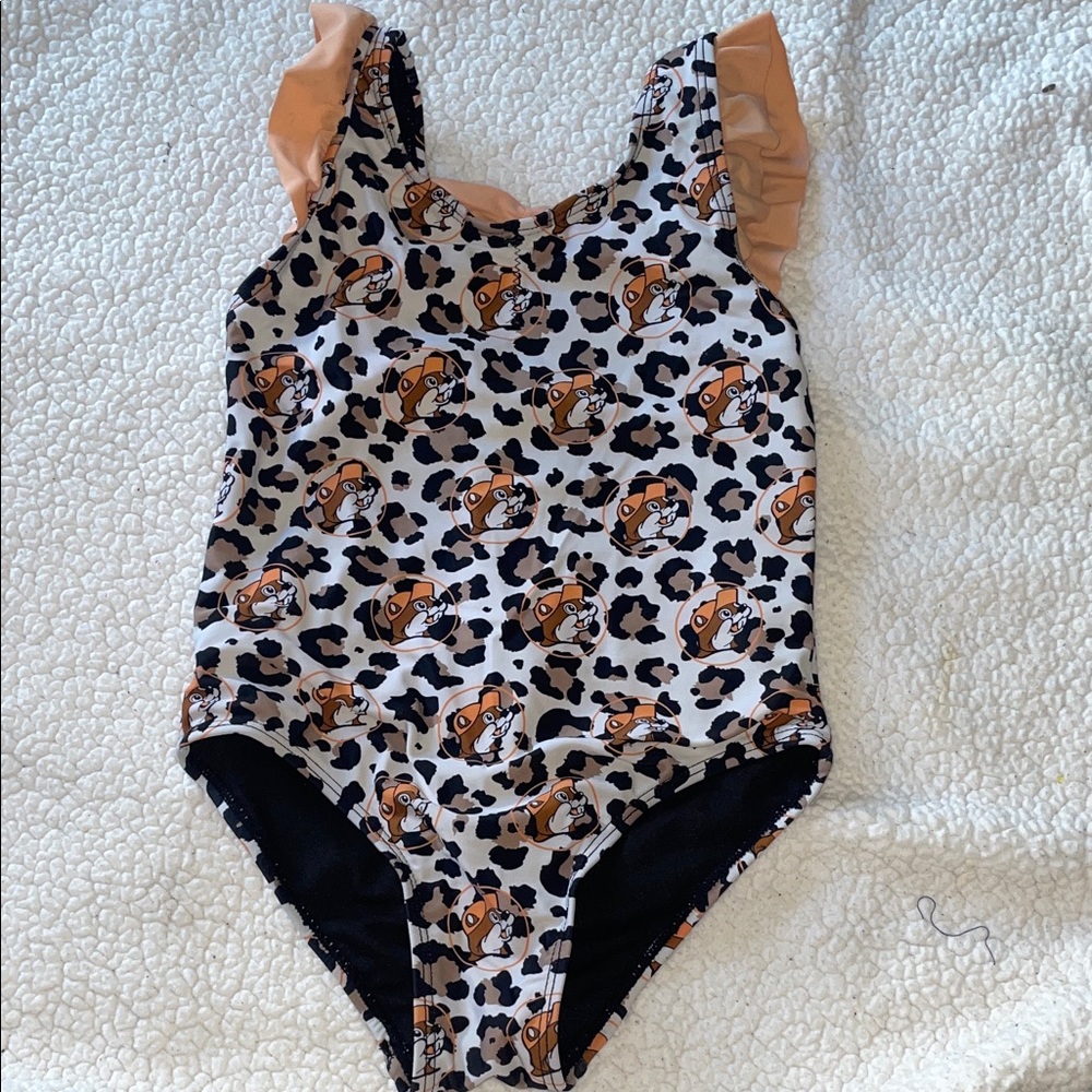 Buc-ee’s Leopard Print Ruffle Swimsuit